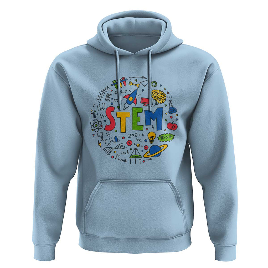 STEM Teacher Hoodie Science Technology Engineering Math School TS11 Light Blue Print Your Wear