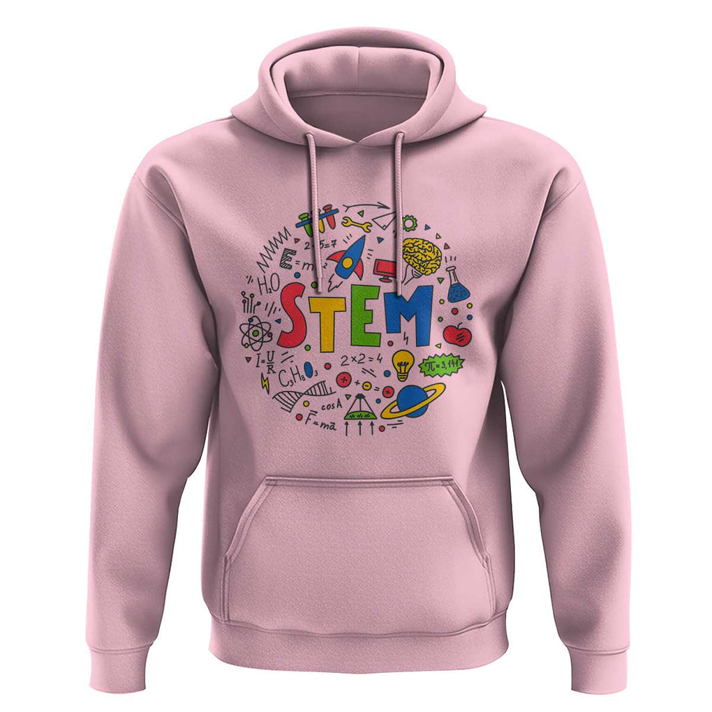 STEM Teacher Hoodie Science Technology Engineering Math School TS11 Light Pink Print Your Wear