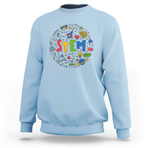 STEM Teacher Sweatshirt Science Technology Engineering Math School TS11 Light Blue Print Your Wear