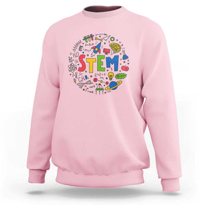 STEM Teacher Sweatshirt Science Technology Engineering Math School TS11 Light Pink Print Your Wear