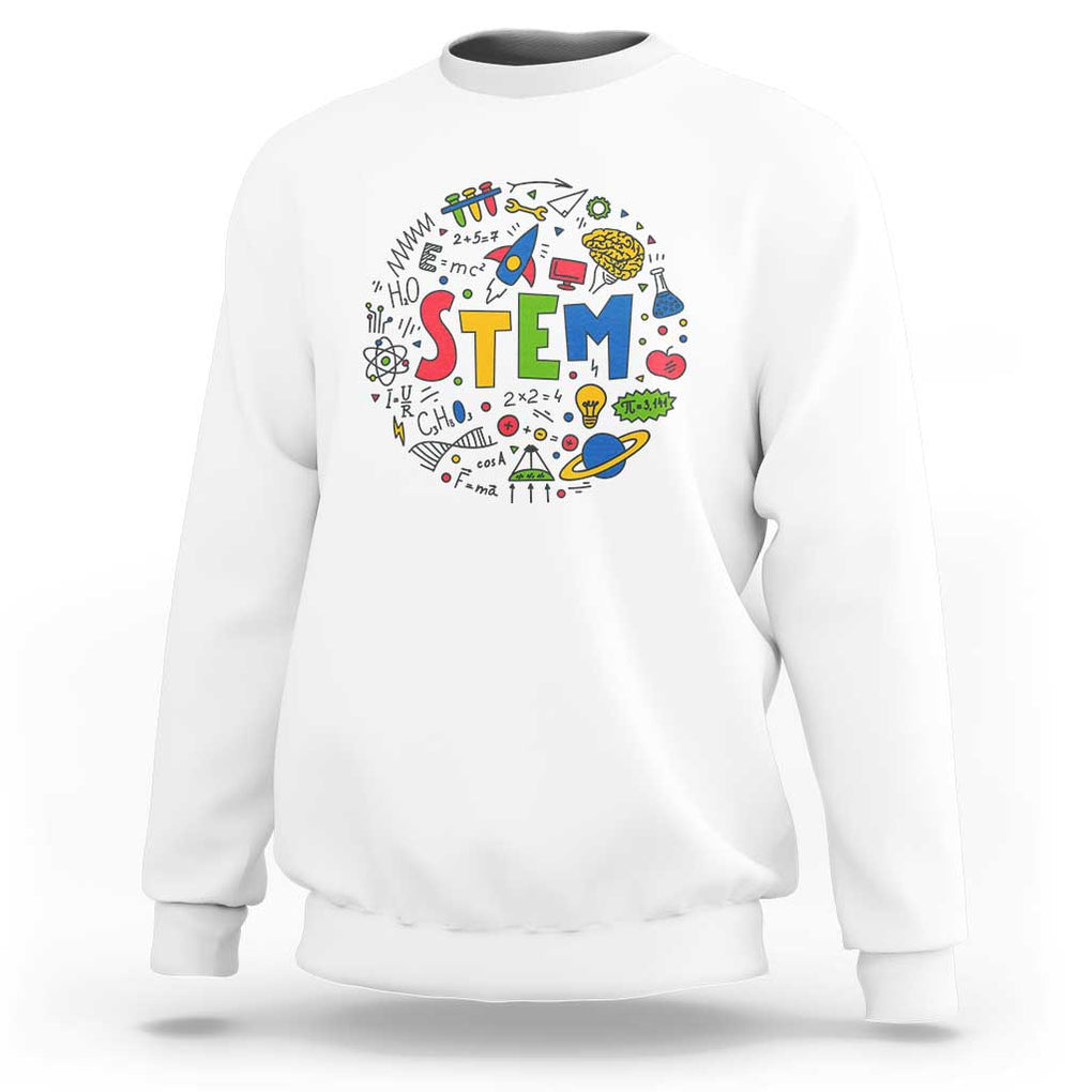 STEM Teacher Sweatshirt Science Technology Engineering Math School TS11 White Print Your Wear
