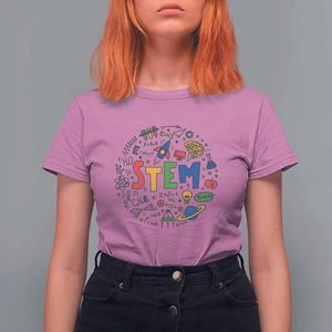 STEM Teacher T Shirt For Women Science Technology Engineering Math School TS11 Azalea Print Your Wear