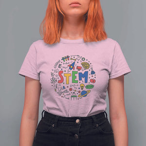 STEM Teacher T Shirt For Women Science Technology Engineering Math School TS11 Light Pink Print Your Wear