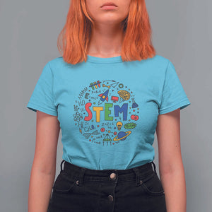 STEM Teacher T Shirt For Women Science Technology Engineering Math School TS11 Sky Print Your Wear