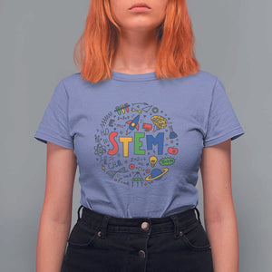 STEM Teacher T Shirt For Women Science Technology Engineering Math School TS11 Violet Print Your Wear