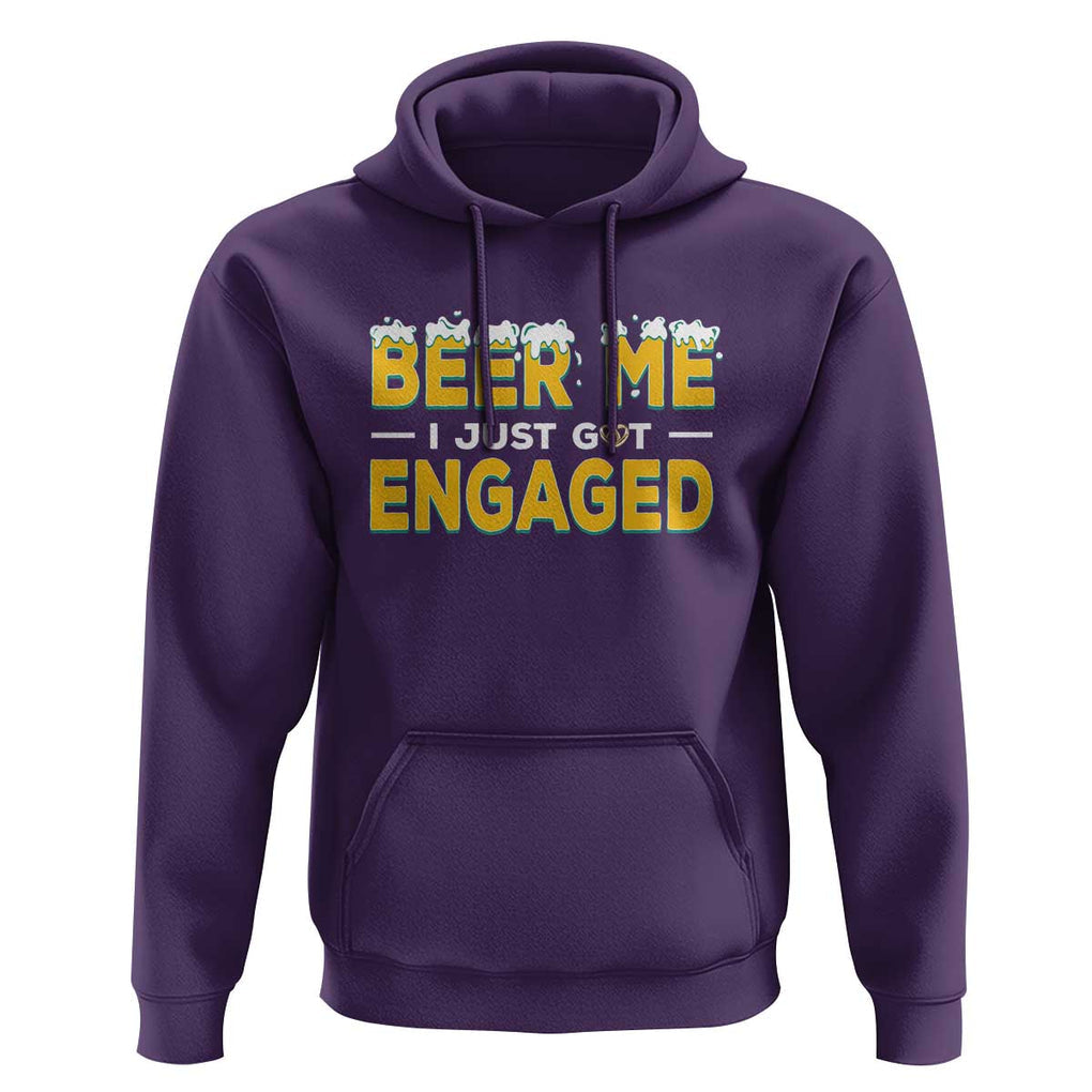 Funny Engagement Hoodie Beer Me I Just Got Engaged Ring Beer TS11 Purple Print Your Wear
