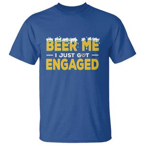 Funny Engagement T Shirt Beer Me I Just Got Engaged Ring Beer TS11 Royal Blue Print Your Wear