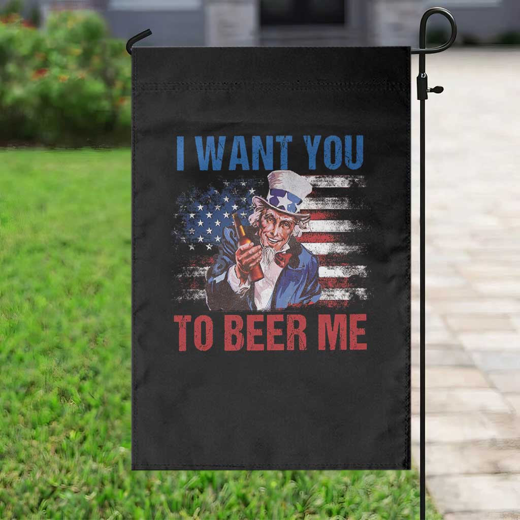 Funny Uncle Sam Garden Flag I Want You To Beer Me American Flag TS11 Print Your Wear