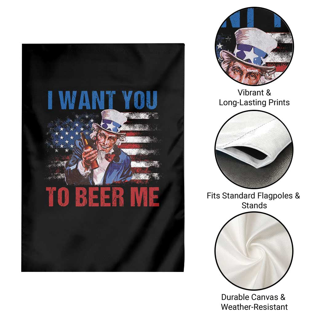 Funny Uncle Sam Garden Flag I Want You To Beer Me American Flag TS11 Print Your Wear