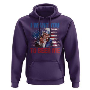 Funny Uncle Sam Hoodie I Want You To Beer Me American Flag TS11 Purple Print Your Wear