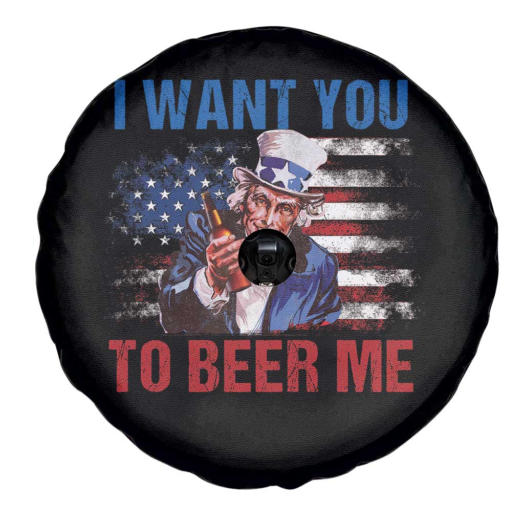 Funny Uncle Sam Spare Tire Cover I Want You To Beer Me American Flag TS11 Print Your Wear