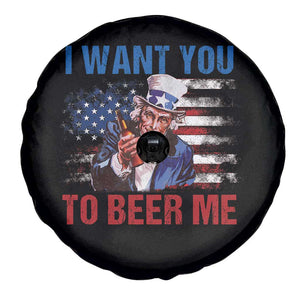 Funny Uncle Sam Spare Tire Cover I Want You To Beer Me American Flag TS11 Print Your Wear
