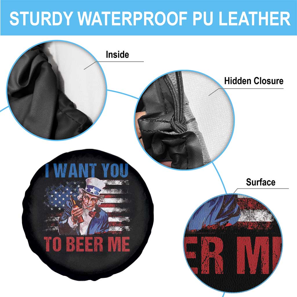 Funny Uncle Sam Spare Tire Cover I Want You To Beer Me American Flag TS11 Print Your Wear