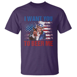 Funny Uncle Sam T Shirt I Want You To Beer Me American Flag TS11 Purple Print Your Wear