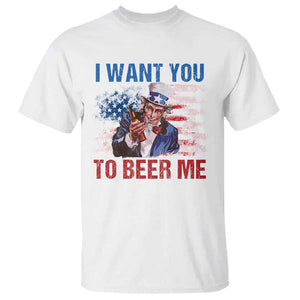 Funny Uncle Sam T Shirt I Want You To Beer Me American Flag TS11 White Print Your Wear