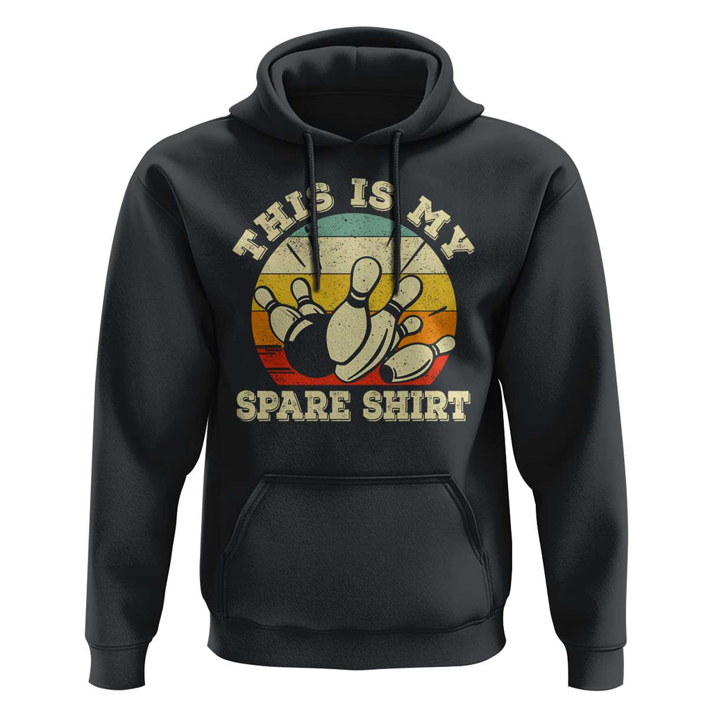 Funny Bowling Hoodie This Is My Spare Shirt Retro Ball Pins Strike Spilt TS11 Black Print Your Wear