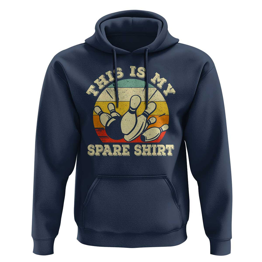 Funny Bowling Hoodie This Is My Spare Shirt Retro Ball Pins Strike Spilt TS11 Navy Print Your Wear