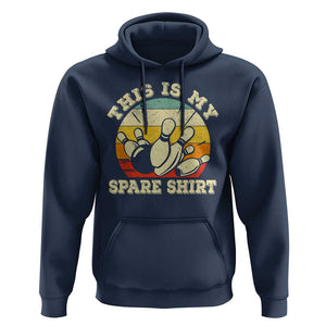 Funny Bowling Hoodie This Is My Spare Shirt Retro Ball Pins Strike Spilt TS11 Navy Print Your Wear