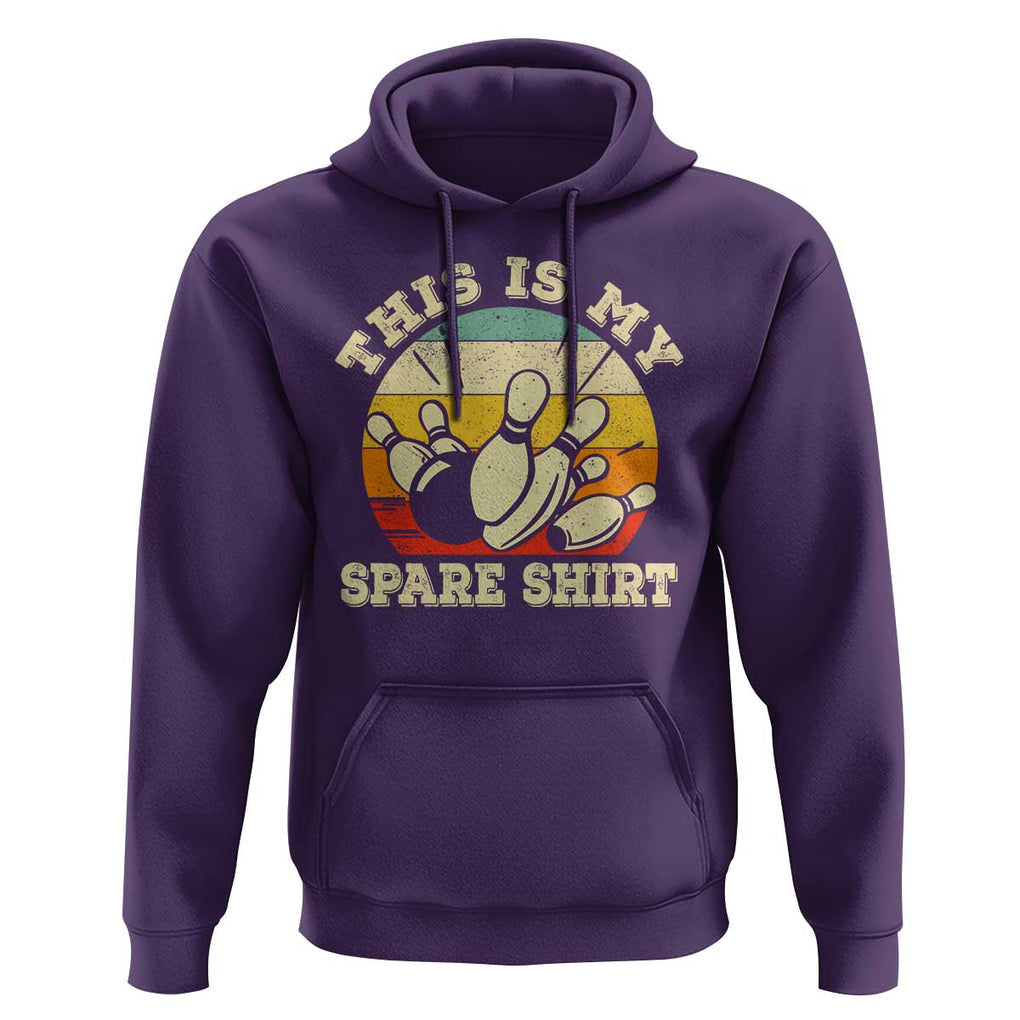 Funny Bowling Hoodie This Is My Spare Shirt Retro Ball Pins Strike Spilt TS11 Purple Print Your Wear