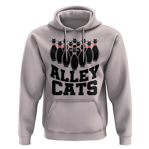 Funny Bowling Hoodie Alley Cats Bowler Player Pins Strike TS11 Ice Gray Print Your Wear