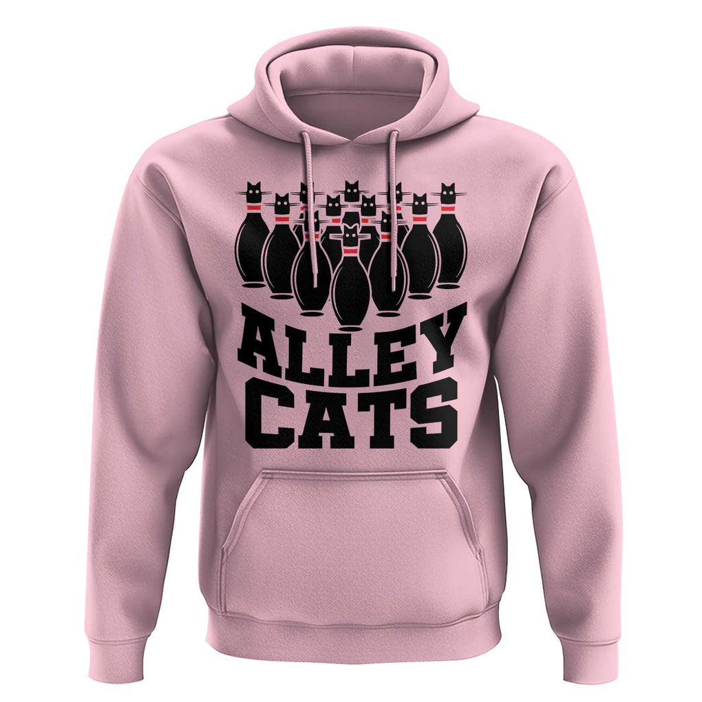 Funny Bowling Hoodie Alley Cats Bowler Player Pins Strike TS11 Light Pink Print Your Wear