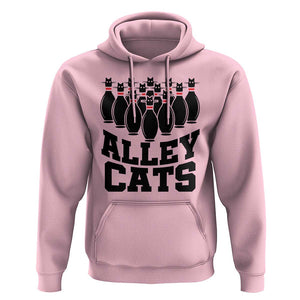 Funny Bowling Hoodie Alley Cats Bowler Player Pins Strike TS11 Light Pink Print Your Wear