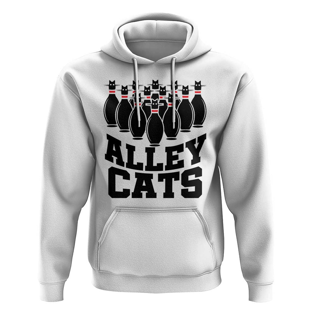 Funny Bowling Hoodie Alley Cats Bowler Player Pins Strike TS11 White Print Your Wear