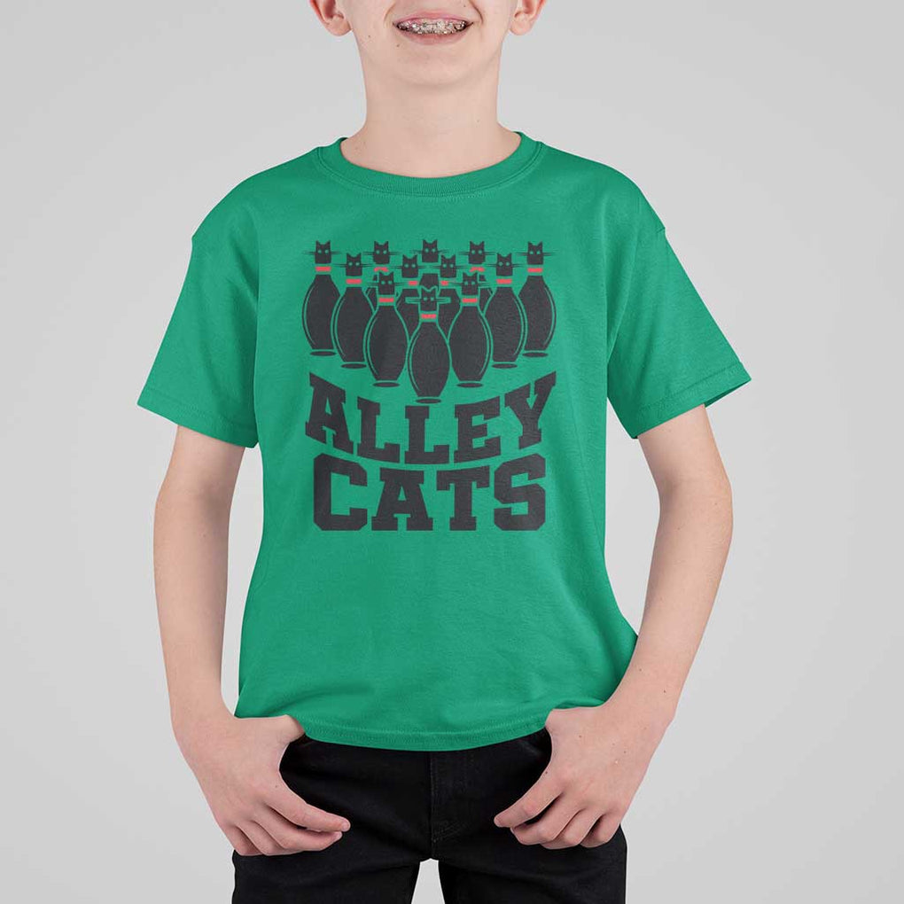 Funny Bowling T Shirt For Kid Alley Cats Bowler Player Pins Strike TS11 Irish Green Print Your Wear