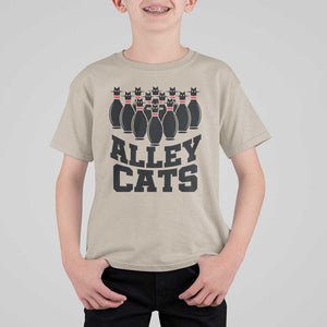 Funny Bowling T Shirt For Kid Alley Cats Bowler Player Pins Strike TS11 Sand Print Your Wear