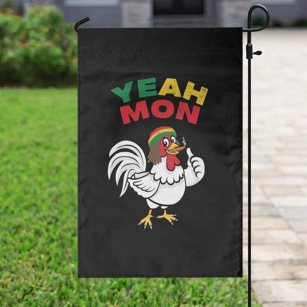 Jamaica Chicken Garden Flag Yeah Mon Jamaican Rastacap TS11 Print Your Wear