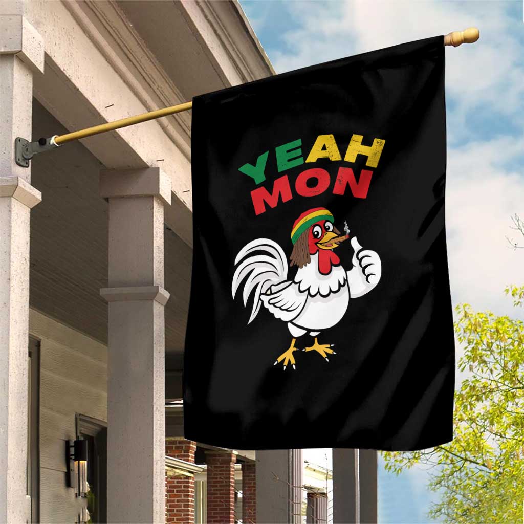 Jamaica Chicken Garden Flag Yeah Mon Jamaican Rastacap TS11 Print Your Wear