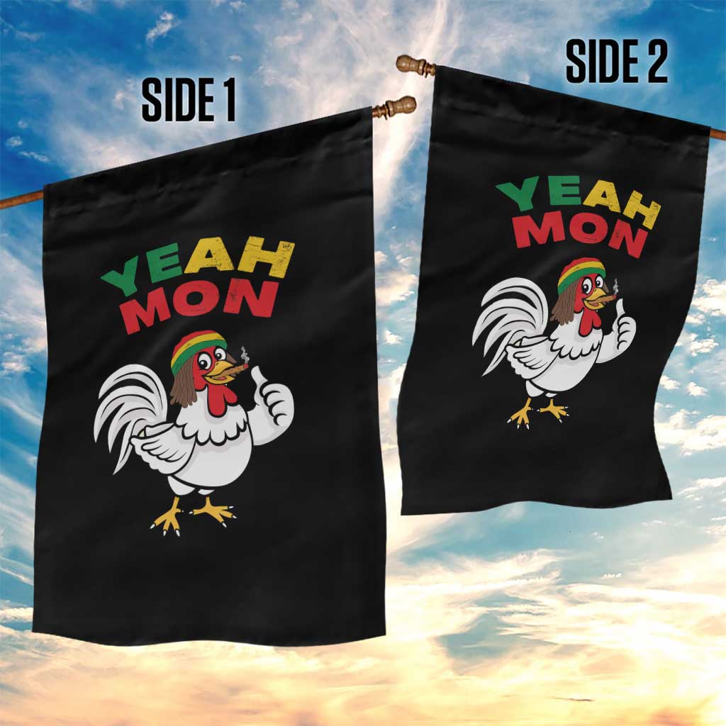 Jamaica Chicken Garden Flag Yeah Mon Jamaican Rastacap TS11 Print Your Wear