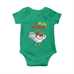 Jamaica Chicken Baby Onesie Yeah Mon Jamaican Rastacap TS11 Irish Green Print Your Wear