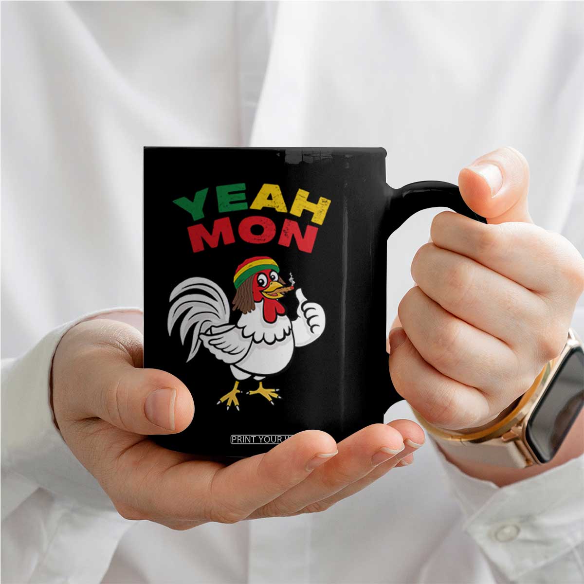 Jamaica Chicken Coffee Mug Yeah Mon Jamaican Rastacap TS11 Print Your Wear