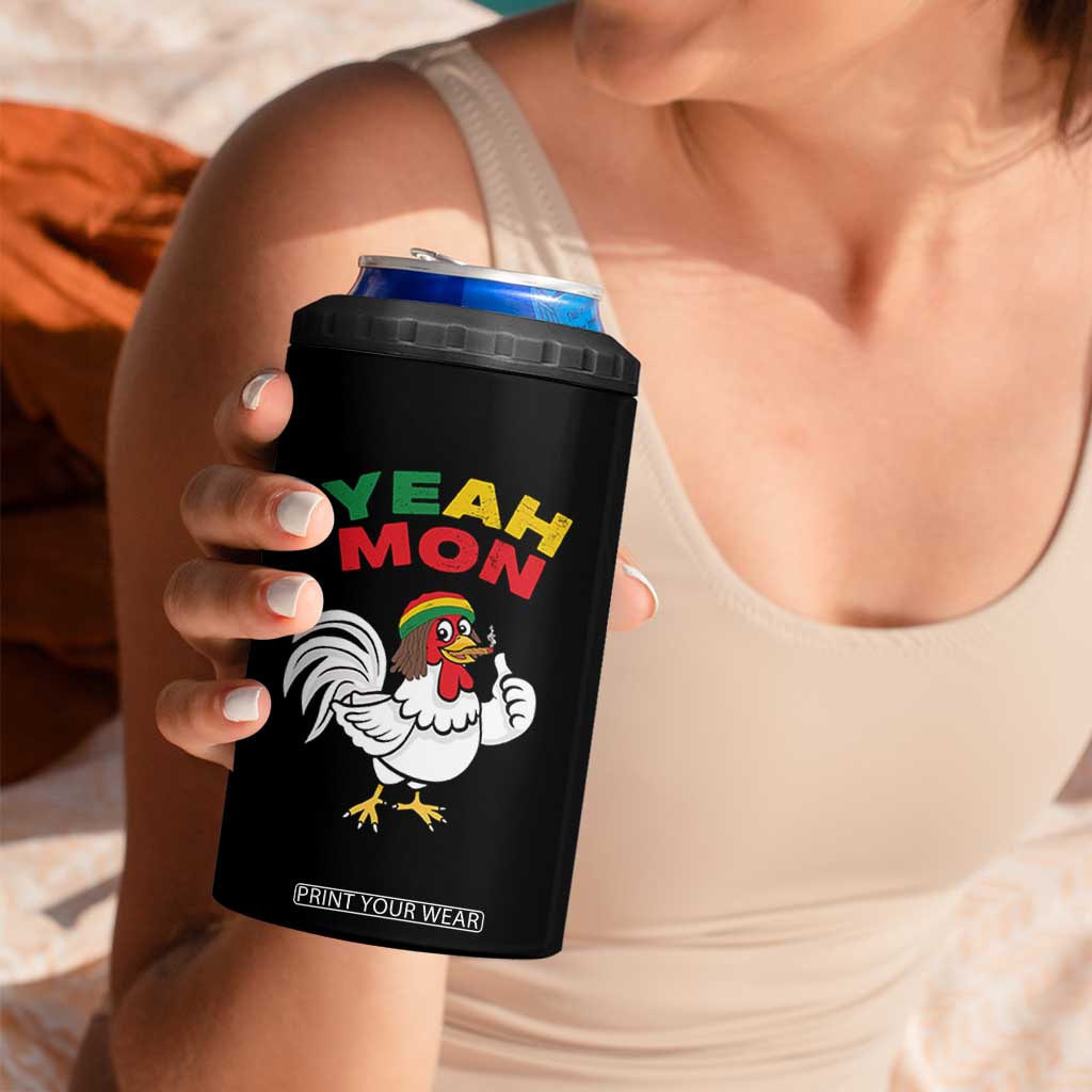 Jamaica Chicken 4 in 1 Can Cooler Tumbler Yeah Mon Jamaican Rastacap TS11 Print Your Wear
