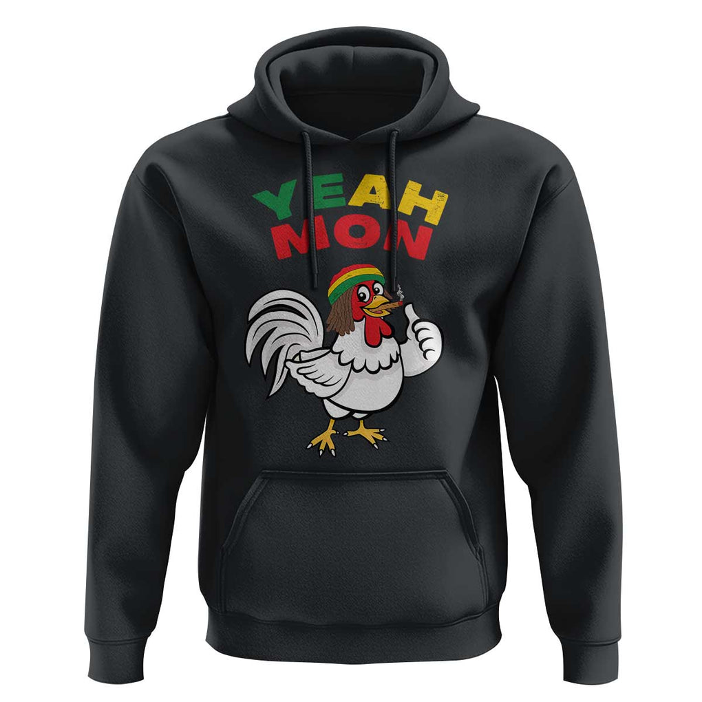 Jamaica Chicken Hoodie Yeah Mon Jamaican Rastacap TS11 Black Print Your Wear