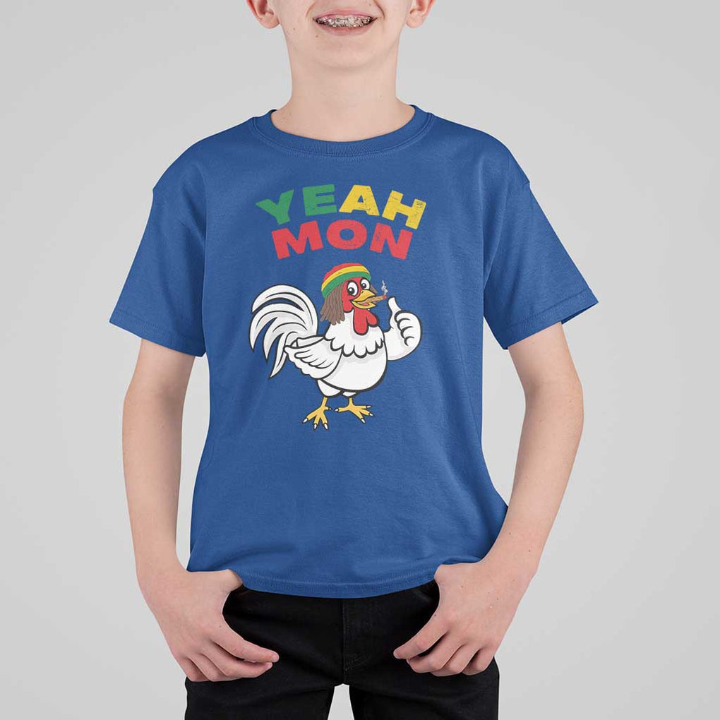 Jamaica Chicken T Shirt For Kid Yeah Mon Jamaican Rastacap TS11 Royal Blue Print Your Wear