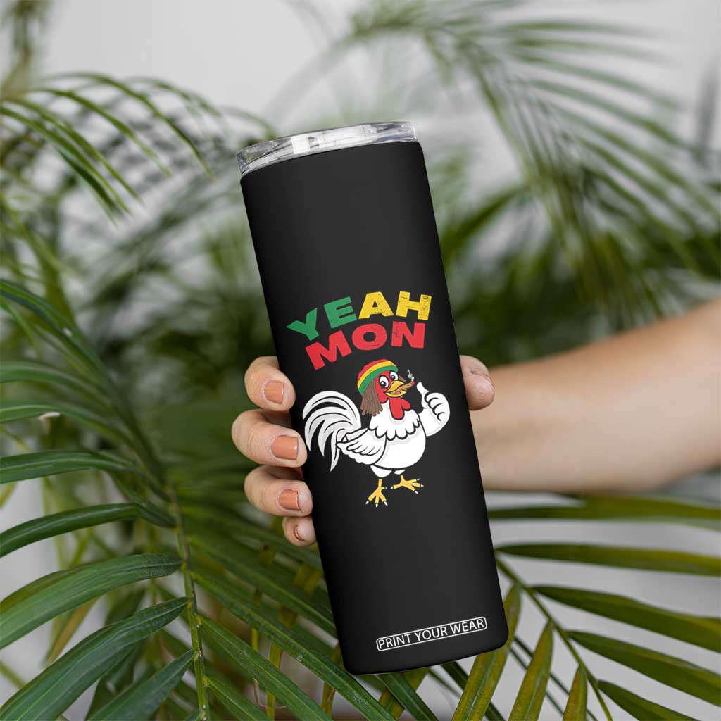 Jamaica Chicken Skinny Tumbler Yeah Mon Jamaican Rastacap TS11 Print Your Wear