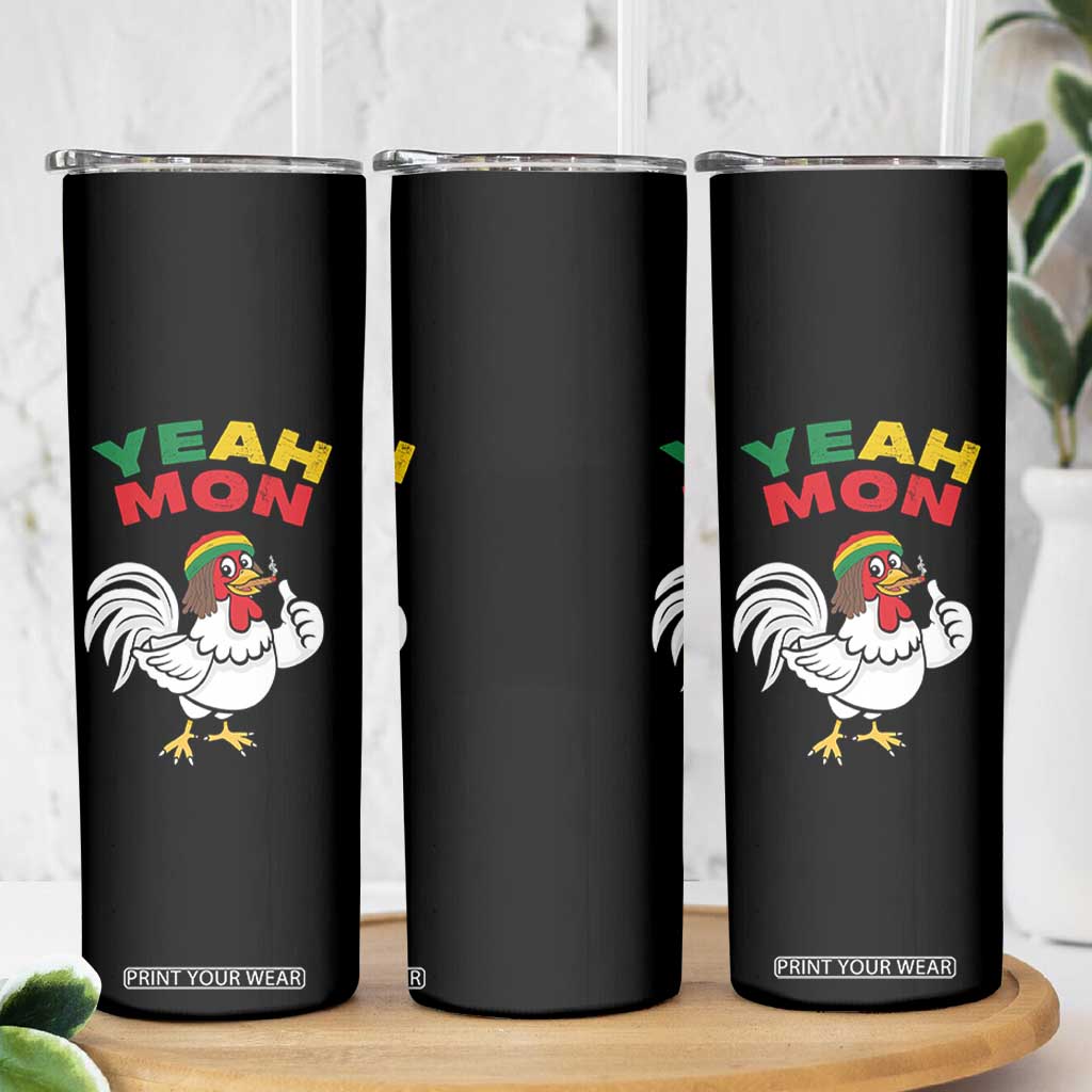 Jamaica Chicken Skinny Tumbler Yeah Mon Jamaican Rastacap TS11 Print Your Wear
