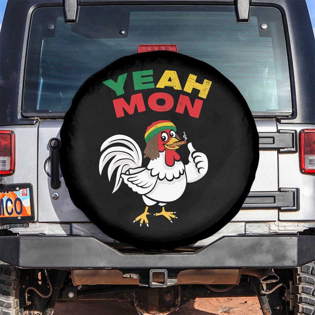 Jamaica Chicken Spare Tire Cover Yeah Mon Jamaican Rastacap TS11 No hole Black Print Your Wear