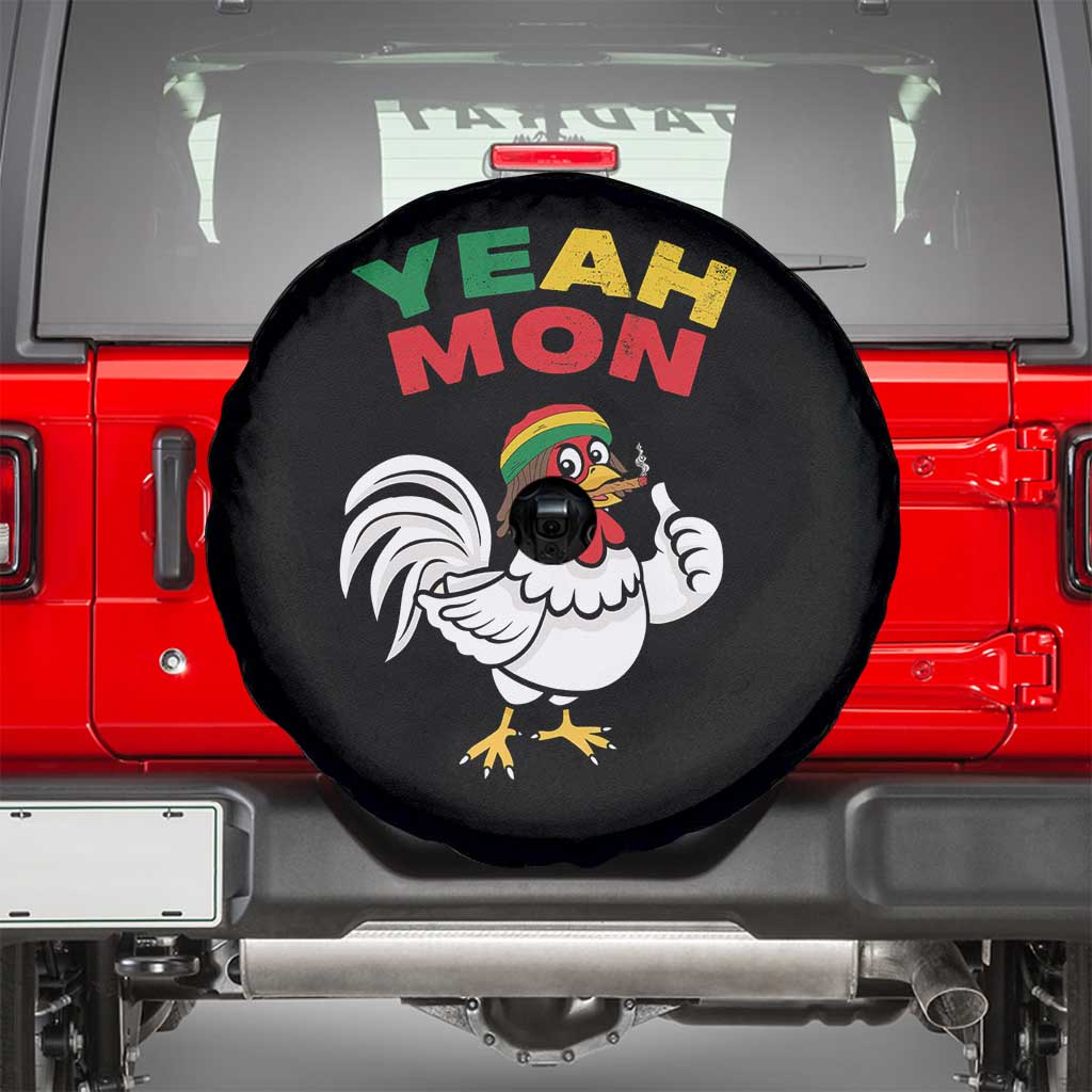 Jamaica Chicken Spare Tire Cover Yeah Mon Jamaican Rastacap TS11 Black Print Your Wear
