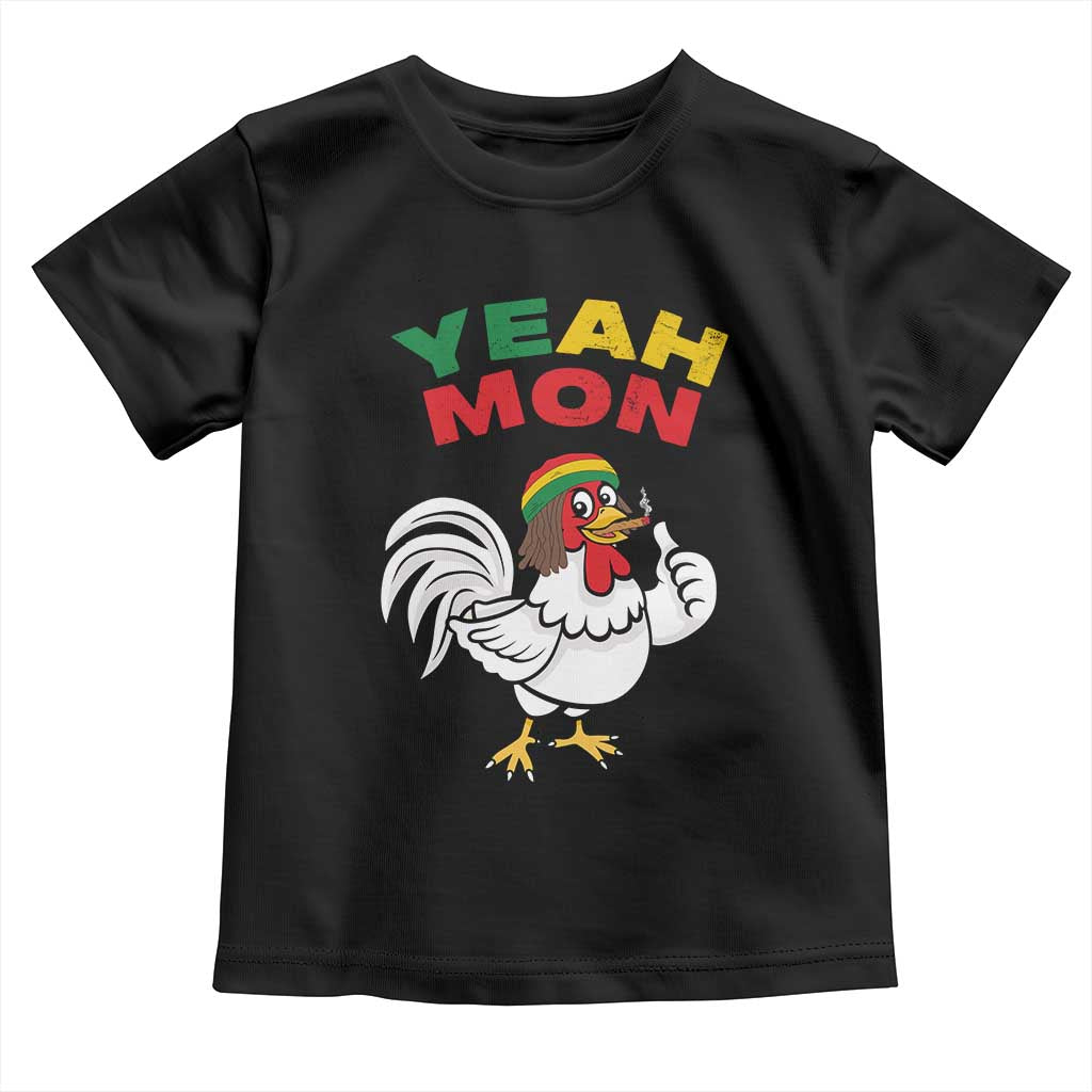 Jamaica Chicken Toddler T Shirt Yeah Mon Jamaican Rastacap TS11 Black Print Your Wear
