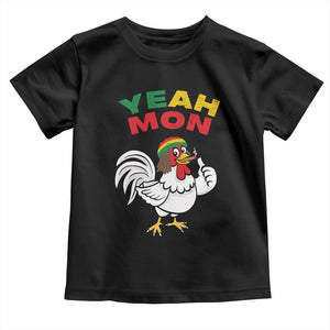 Jamaica Chicken Toddler T Shirt Yeah Mon Jamaican Rastacap TS11 Black Print Your Wear