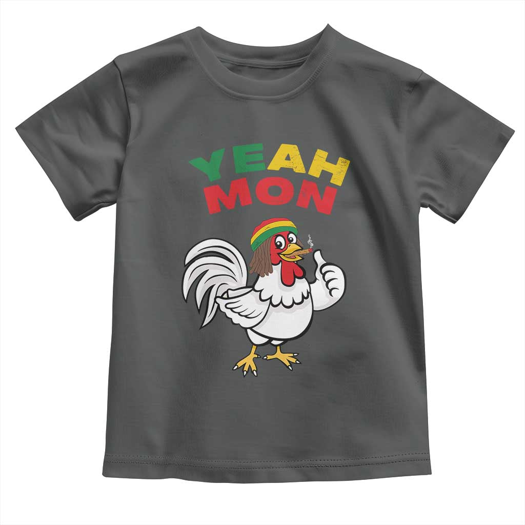 Jamaica Chicken Toddler T Shirt Yeah Mon Jamaican Rastacap TS11 Dark Heather Print Your Wear