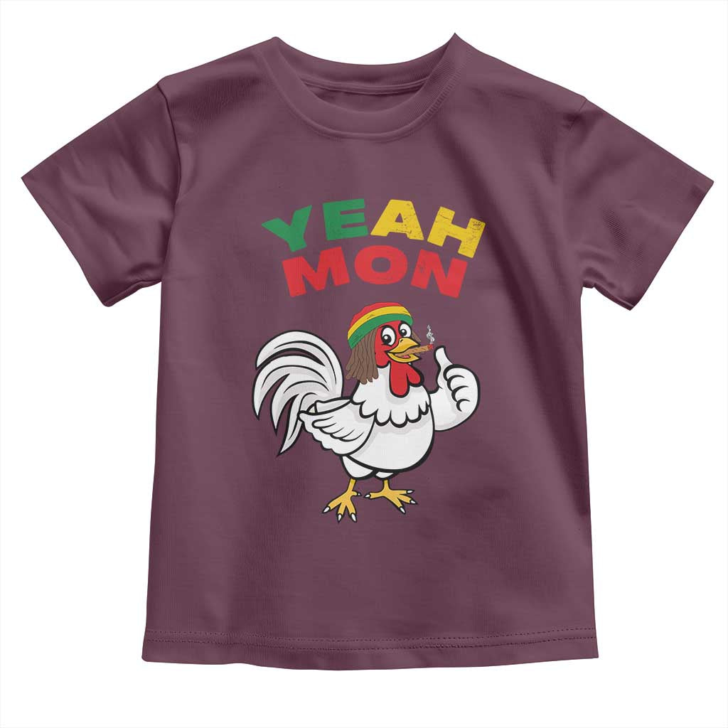 Jamaica Chicken Toddler T Shirt Yeah Mon Jamaican Rastacap TS11 Maroon Print Your Wear