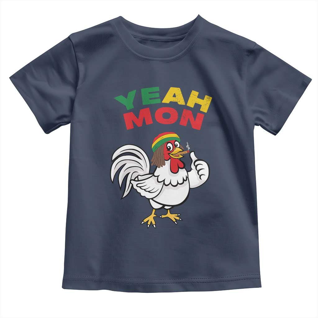 Jamaica Chicken Toddler T Shirt Yeah Mon Jamaican Rastacap TS11 Navy Print Your Wear
