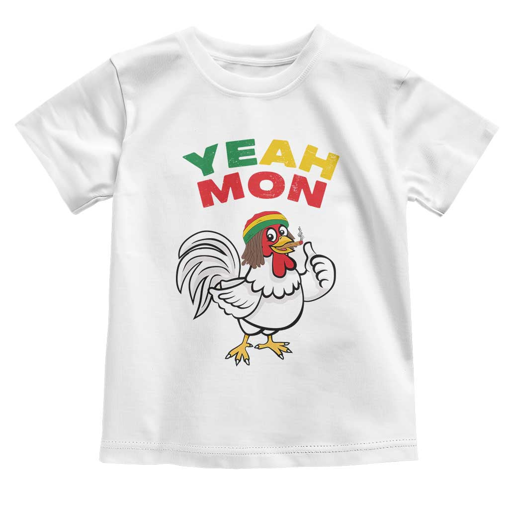 Jamaica Chicken Toddler T Shirt Yeah Mon Jamaican Rastacap TS11 White Print Your Wear