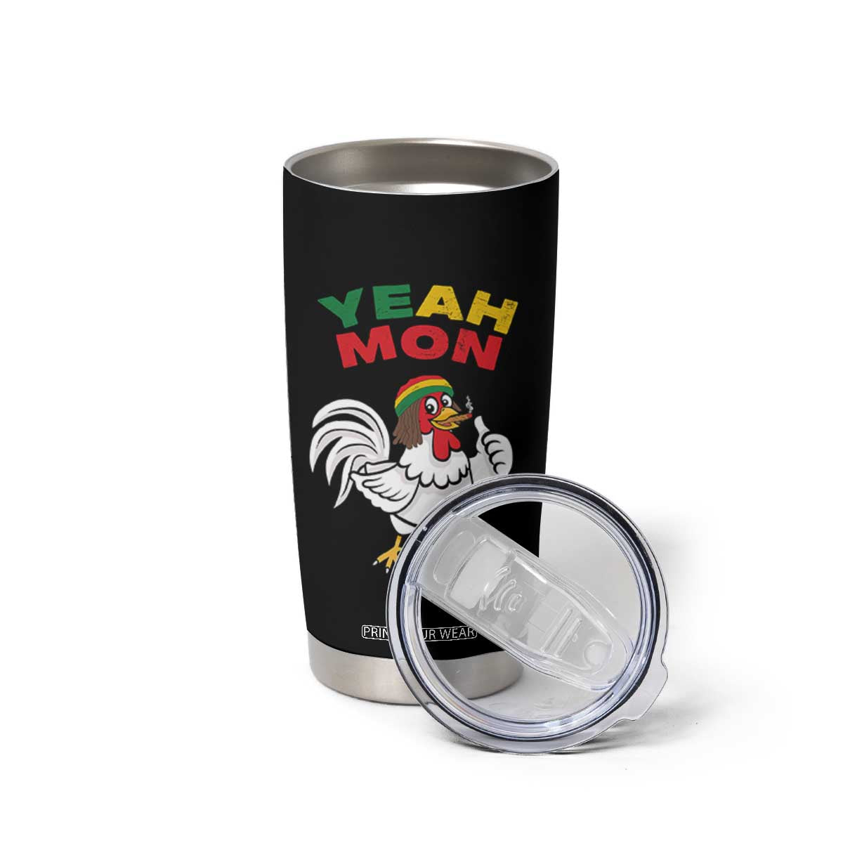 Jamaica Chicken Tumbler Cup Yeah Mon Jamaican Rastacap TS11 Print Your Wear