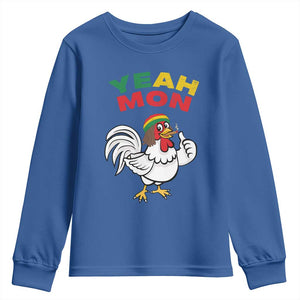 Jamaica Chicken Youth Sweatshirt Yeah Mon Jamaican Rastacap TS11 Royal Blue Print Your Wear