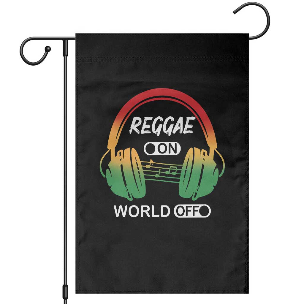 Reggae On World Off Garden Flag Reggae King Music Rastafarian TS11 Black Print Your Wear
